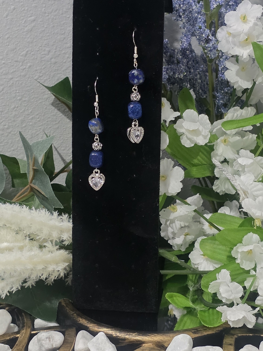 Lapis Lazuli Drop Earrings Hand-Crafted